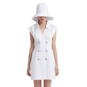 YES BY YESIR叶谦原创设计师裙子白色女装高级气质西装连衣裙
