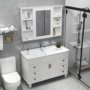 碳纤维浴室柜组合现代简约卫生间，洗漱台洗面洗手洗脸盆，落地柜镜柜