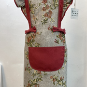 枣红文艺围裙家用打扫卫生女韩版时尚工作厨房花边做饭罩衣
