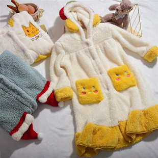 儿童小孩睡衣套装男女童法兰绒珊瑚加厚秋冬季保暖宝宝家居服童装