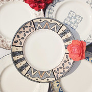 高档陶瓷英国皇家道尔顿10英寸牛排盘西餐盘家用大号釉中彩餐盘
