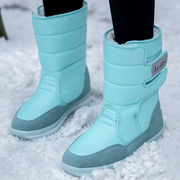 2023冬季旅游雪地靴女平底防滑保暖靴加厚防水中筒短靴东北棉鞋子