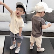2022夏季男童短袖套装，1-3岁4洋气，宝宝夏装韩版中小童两件套潮
