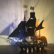 积木船拼装号加勒比海盗黑珍珠玩具模型益智帆船男孩礼物儿童中国