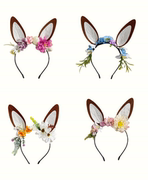 女宝宝复活节表演生日拍照道具兔子耳朵花朵发饰发箍装扮用品