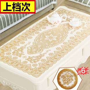 茶几烫金桌垫客厅防烫长方形欧式防水防油桌布pvc 家用免洗餐桌垫