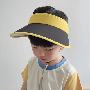 儿童防晒帽防紫外线大帽檐男童空顶帽子夏季宝宝太阳帽小孩遮阳帽