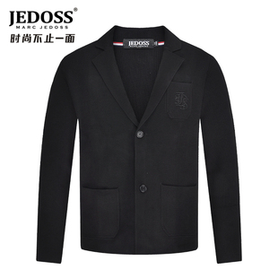 JEDOSS/爵迪斯男装春季黑色针织修身单西潮串珠便西787