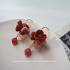 耶利亚花园精灵宝石花簇原创设计精致蕾丝手工复古气质款耳环饰品