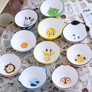 创意陶瓷餐具动物面碗可爱卡通单个吃饭碗个性家用碗成人碗6英寸