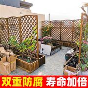 防腐木阳台花架落地式多层阶梯花架子室内客厅实木网格置物花盆架