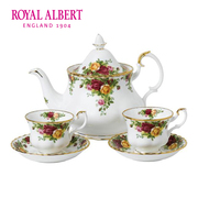 RoyalAlbert皇家阿尔伯特 老镇玫瑰系列骨瓷茶壶咖啡杯碟礼盒装
