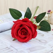 摆放玫瑰花一朵结婚单只插花仿真塑料花花束餐厅美容院装饰家里
