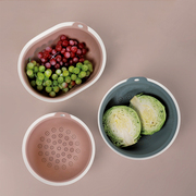 孙小美圆形沥水篮家用创意双层水果沥水筛厨房塑料洗菜盆子米盆