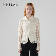蕾丝外套mslan商场同款蕾丝长袖衬衫蕾丝，衫外套meda1405