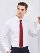 黑色领带衬衫男正装商务高档西装，红色拉链式小领带学生潮韩版手打