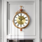 美式创意挂钟金属奢华客厅艺术钟表欧式时尚潮流时钟家用大气挂表
