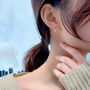耳饰耳扣2023年潮钻石耳圈，气质耳环韩国显脸小巧耳钉睡觉免摘