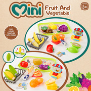 跨境超市水果套装真食物切切乐玩具餐具儿童厨房过家家玩具