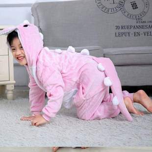 长颈鹿睡衣儿童法兰绒幼儿园服男童连体动物宝宝舞蹈女秋季演出服