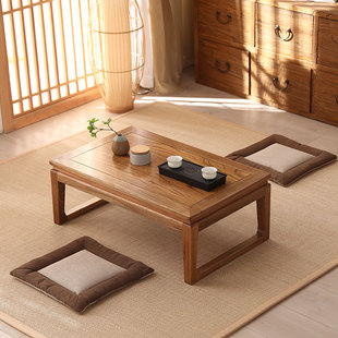 新中式榻榻米茶几飘窗桌子，小茶几老榆木炕桌，实木简约日式矮桌