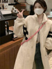 羊羔毛绒外套女2023年秋冬慵懒风中长款加绒加厚保暖棉衣棉服