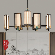 2023新中式吊灯客厅灯全铜珐琅彩轻奢中国风复式楼餐厅主灯具