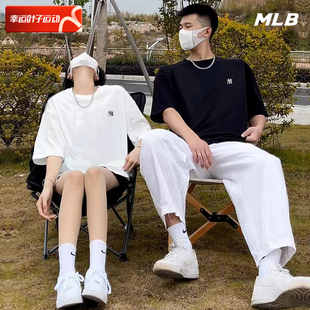 mlb情侣款短袖上衣，男女装2024夏季运动服，体恤宽松半袖透气t恤