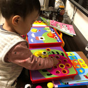 儿童拼图益智玩具1-3岁宝宝早教拼插板，蘑菇钉男女孩，智力开发早教