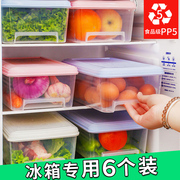 冰箱收纳盒大号冷冻抽屉式密封盒家用长方形保鲜盒塑料食物储存盒