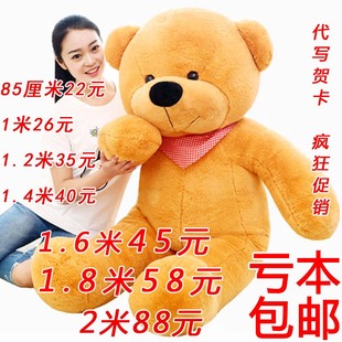 毛绒玩具泰迪熊布娃娃抱枕公仔，大号1.6米1.8抱抱熊，大熊生日礼物女