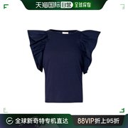香港直邮liujo女士水钻徽标t恤ma4417j6308