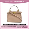 中古fendi芬迪女包b级9新minipeekaboo粉红色手提斜挎包brandoff