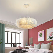 比达迩(beidaer)羽毛灯卧室，网红ins北欧风格灯具创意个性客