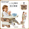 Gromast便携式宝宝餐椅儿童餐桌椅多功能婴儿吃饭椅子可折叠座椅