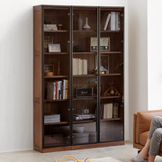念念家具实木书柜书房家具，橡木简约现代客厅带玻璃门展示柜置物柜