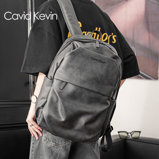 cavidkevin男士背包双肩包英伦(包英伦)潮流电脑包大容量休闲大学生书包