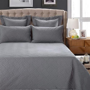 欧式全棉夹棉绗缝被床盖三件套纯色床单床铺盖纯棉衍缝被床上用品