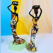 创意非洲民族风烛台摆件家居客厅复古烛台装饰品树脂工艺品
