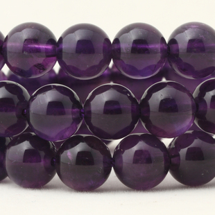 AA级4-12mm深色天然紫水晶圆珠散珠 diy手工串珠手链手串项链材料