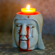 欧美圣母流泪烛台树脂，工艺品蜡烛底座宗教氛围，布置复古装饰摆件