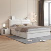 现代简约床白色卧室双人床，气压收纳箱体，高箱储物1.5米侧开小户型