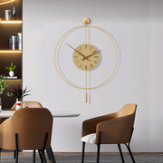 餐厅铁艺挂钟客厅玄关简约现代时钟家用时尚大气装饰钟表意式极简