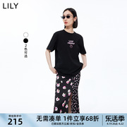 LILY夏女装柔软索罗娜别致萌兔趣味亲子装短袖t恤女