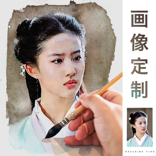 水彩定制水彩油画彩铅素描，画像手绘代画头像，肖像人物创意礼物