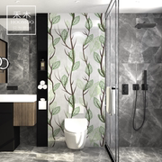 玄关瓷砖背景墙马桶厕所浴室卫生间墙砖改造微晶石现代简约绿植物