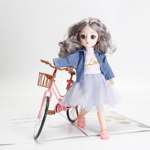 少女心仿真粉色自行车模型摆件居家装饰拍照摄道具摆件小道具网红