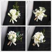 韩式西式婚礼结婚新郎新娘，胸花手腕花，白色森系伴娘姐妹团襟花