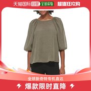香港直邮潮奢 Calvin Klein 女士灯笼式袖卡扣雪纺衬衫