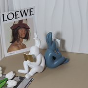 定制现代创意看书兔子可爱摆件公仔饰品样板间客厅儿童房卡通雕塑